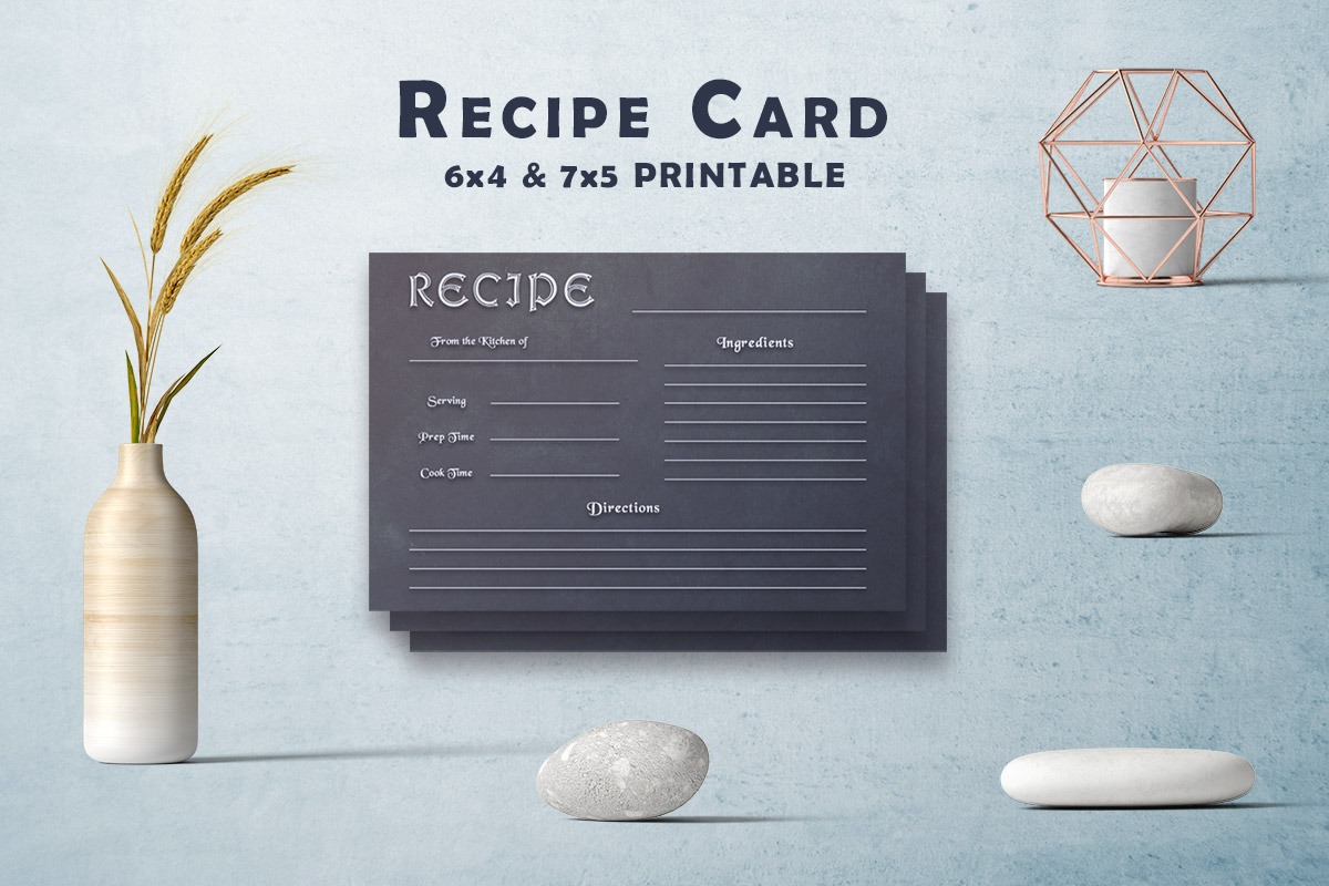 Free Black & White Recipe Card Template