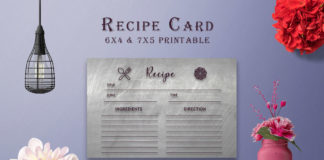 Free Dark Recipe Card Printable V39