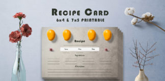 Free Brown Recipe Card Printable V40