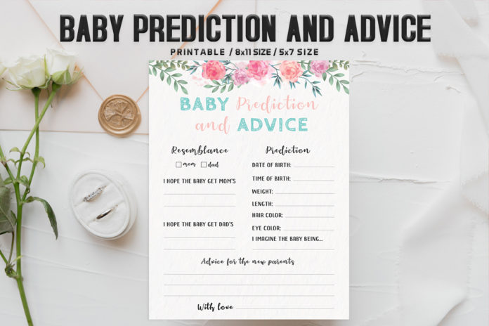 Free Floral Baby Prediction And Advice Printable
