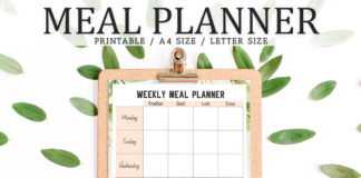 Free Floral Meal Planner Template V3