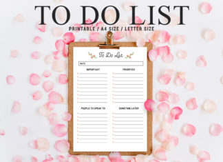 Free Floral To Do List Printable Template