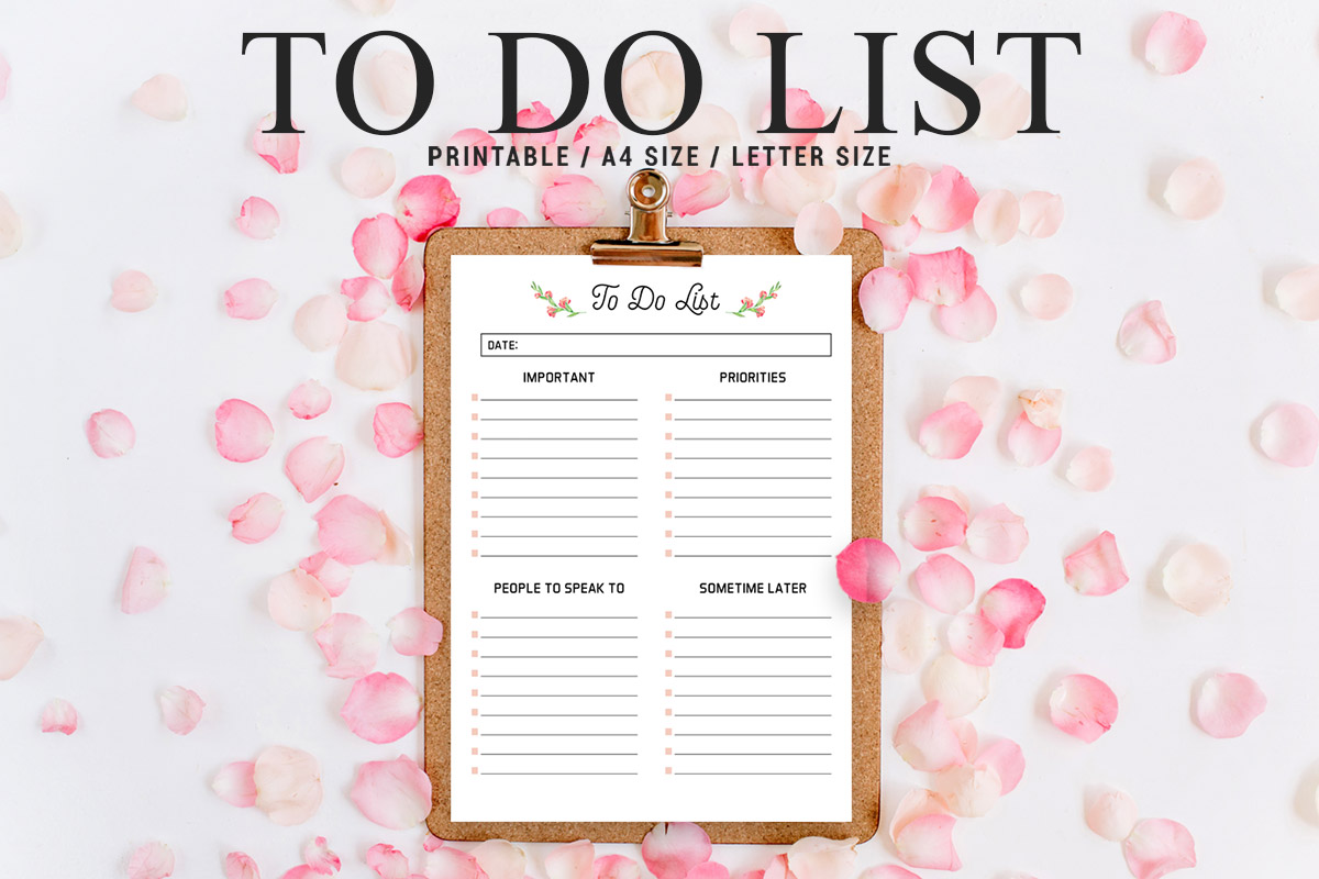 Free Floral To Do List Printable Template