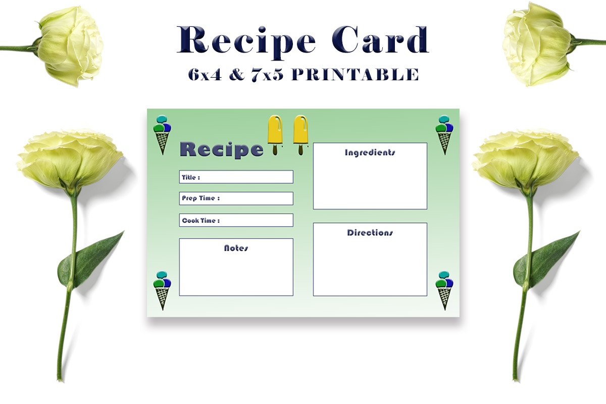 Free Ice Cream Recipe Card Template