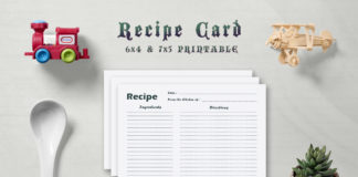 Free Minimal Recipe Card Template V2