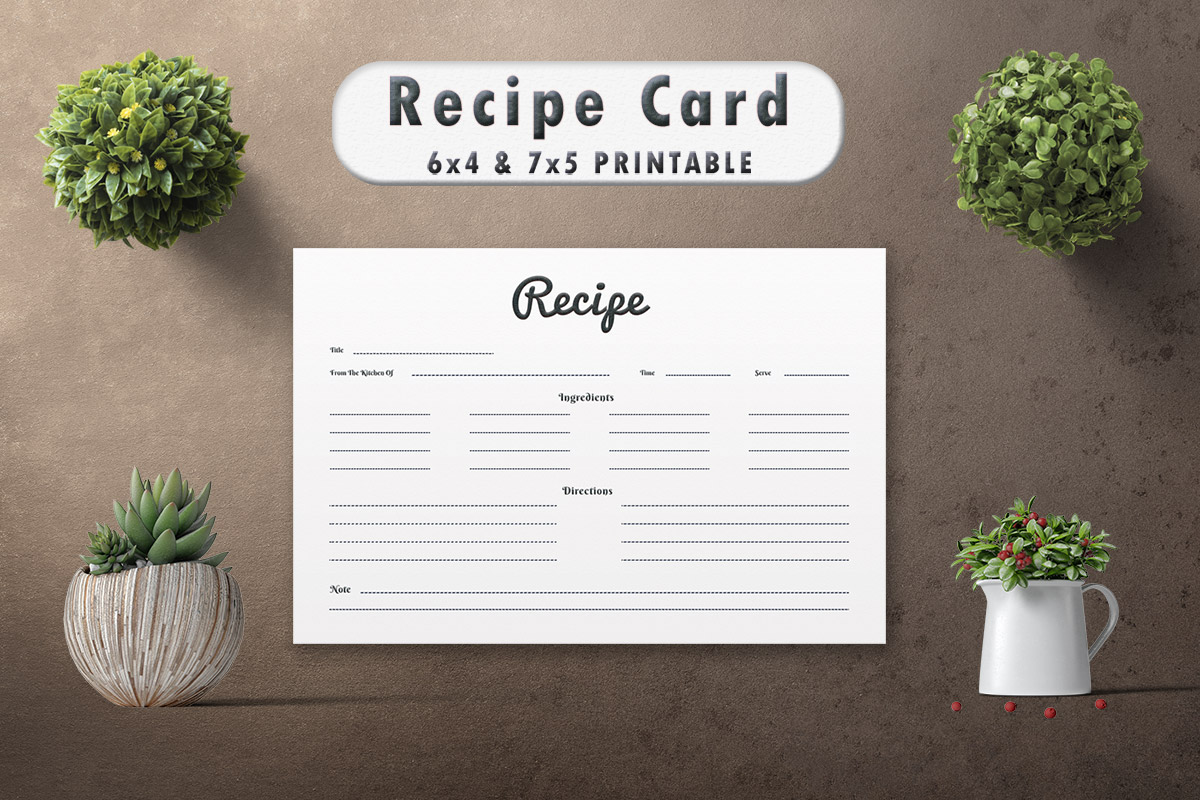 Free Modern Recipe Card Template