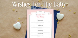 Free Modern Wishes For The Baby Printable V3
