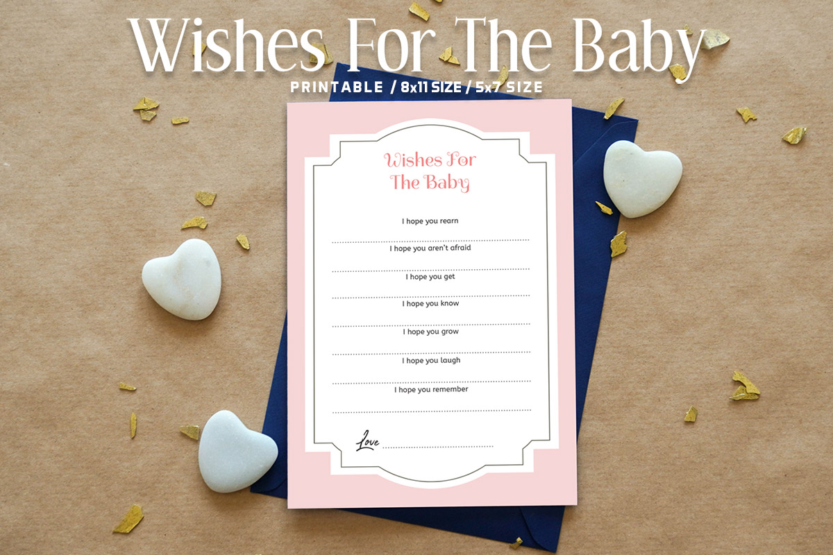 Free Modern Wishes For The Baby Printable V3