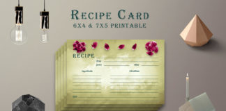 Free Olive Green Recipe Card Printable V38