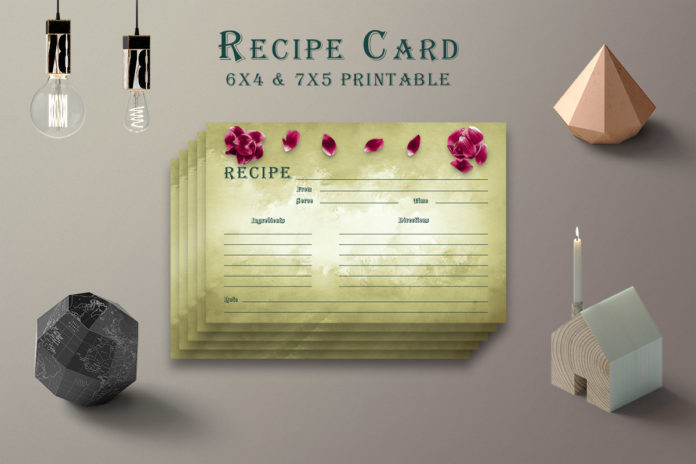 Free Olive Green Recipe Card Printable V38