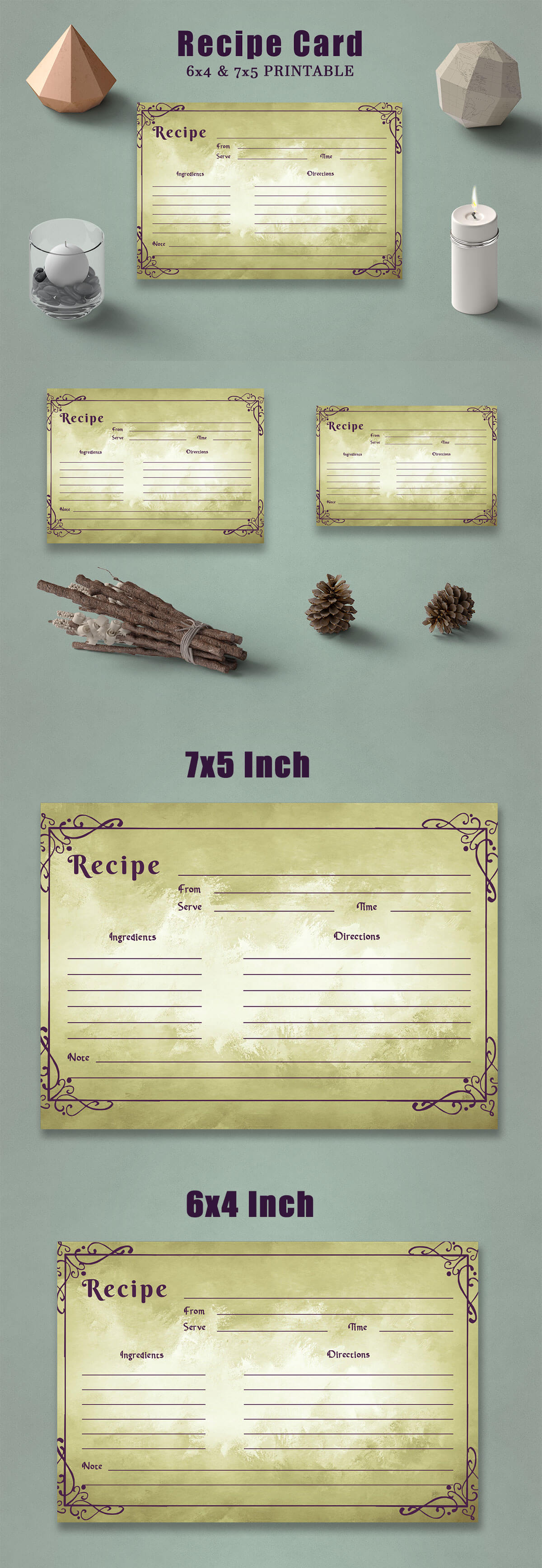 Free Vintage Recipe Card Template
