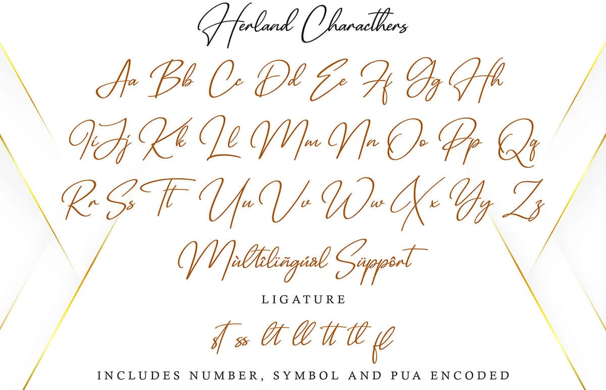 Herland Signature Font Preview 6