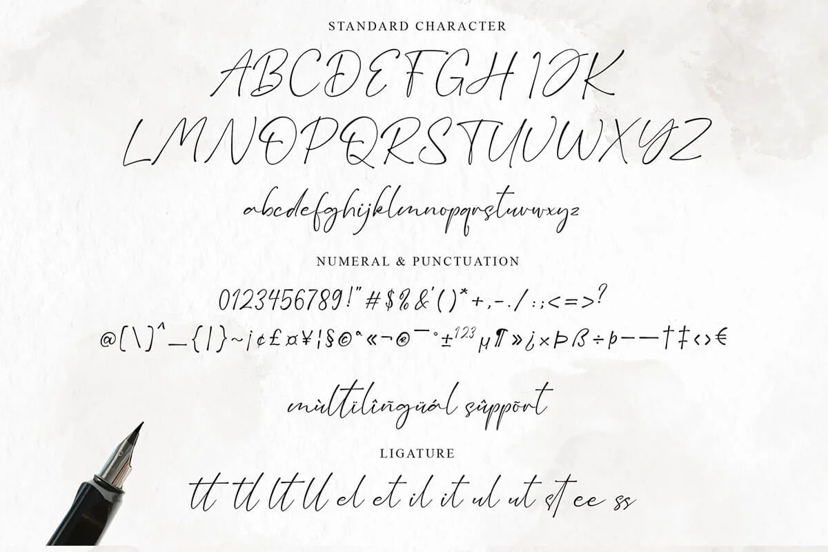 Amstajul Bufett Calligraphy Font Preview 6