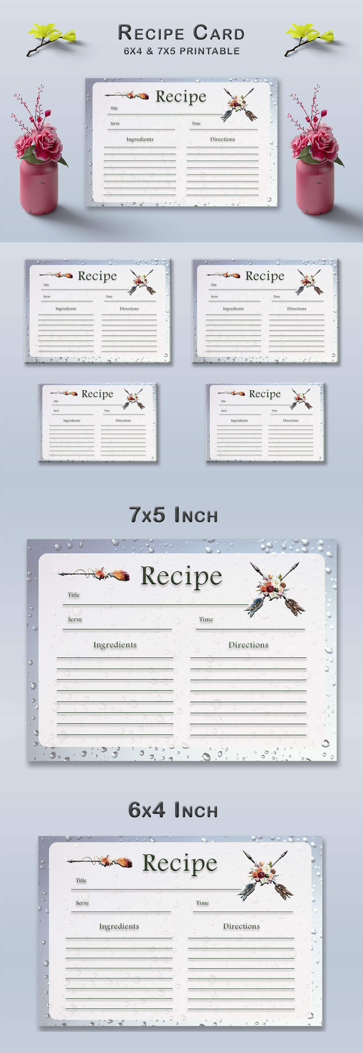 Free Arrow Recipe Card Template