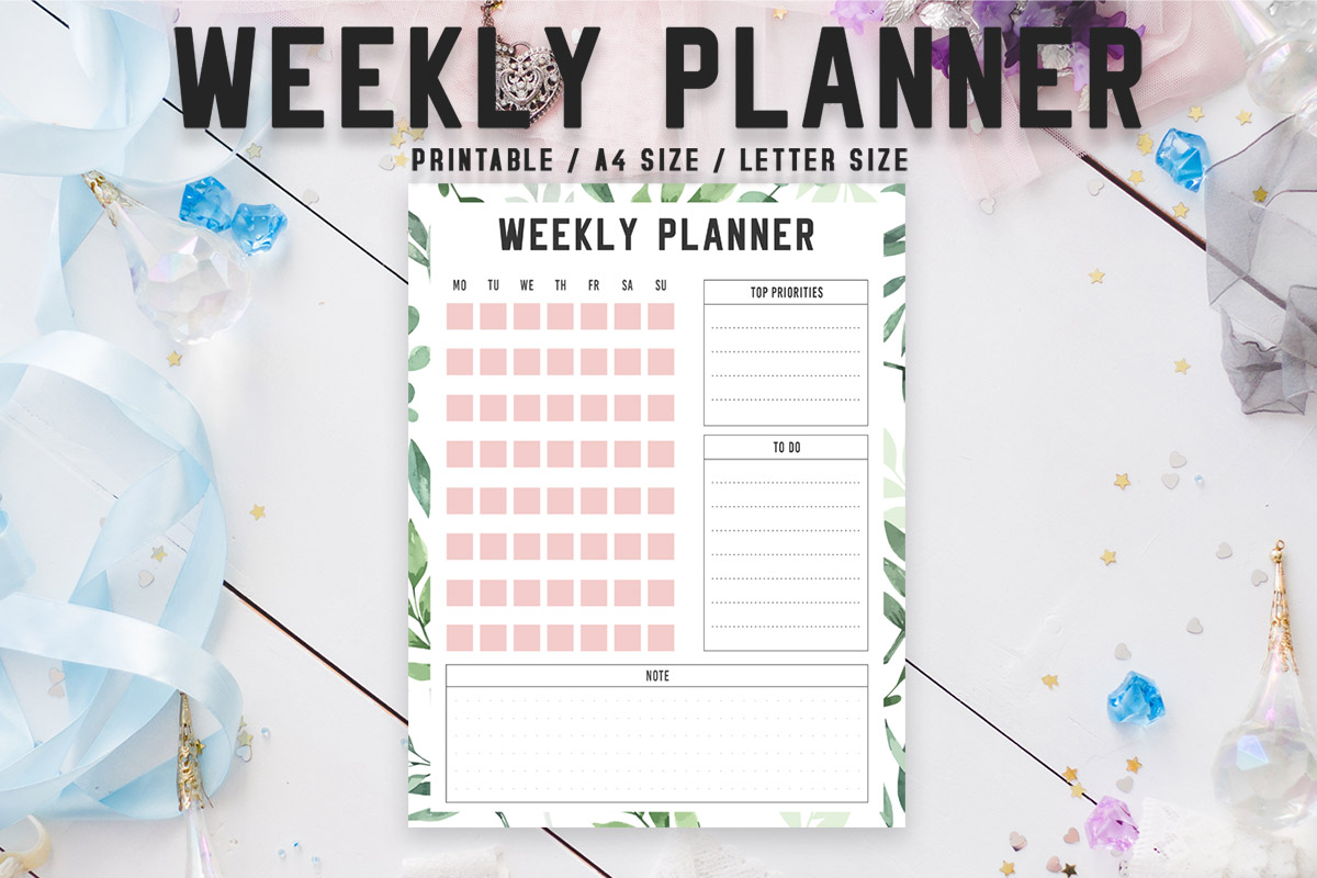 Free Colorful Weekly Planner Printable