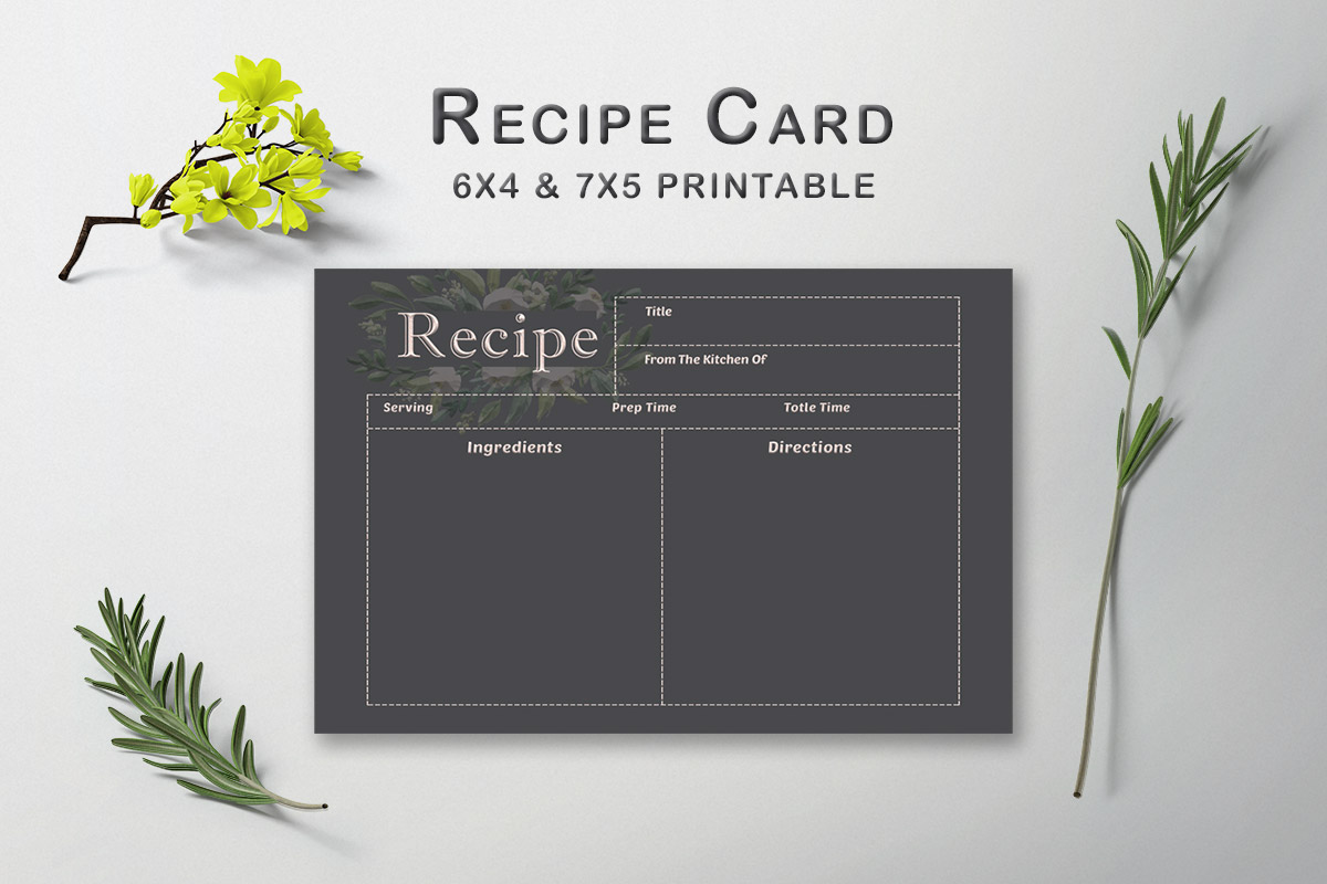 Free Dark Recipe Card Template