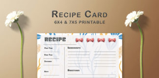Free Decorative Pattern Recipe Card Template