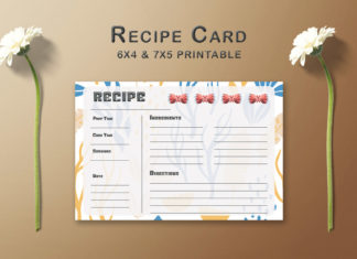 Free Decorative Pattern Recipe Card Template