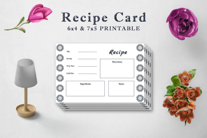 Free Decorative Recipe Card Template V2