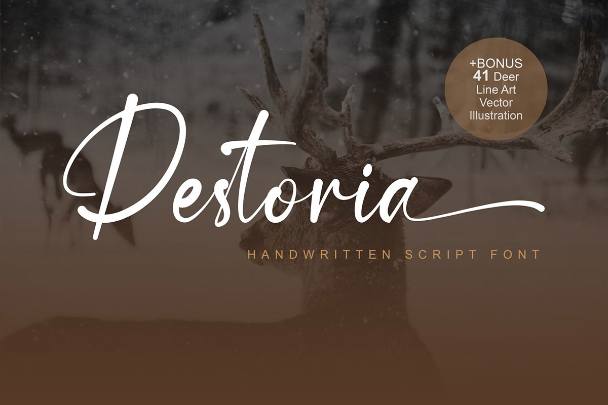 Free Destoria Handwritten Script Font