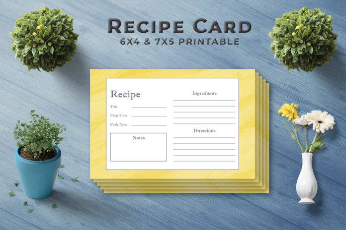 Free Golden Recipe Card Template