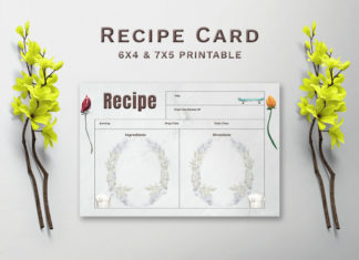 Free Greenery Recipe Card Template