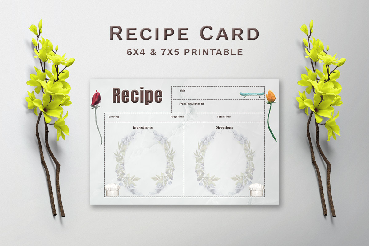 Free Greenery Recipe Card Template