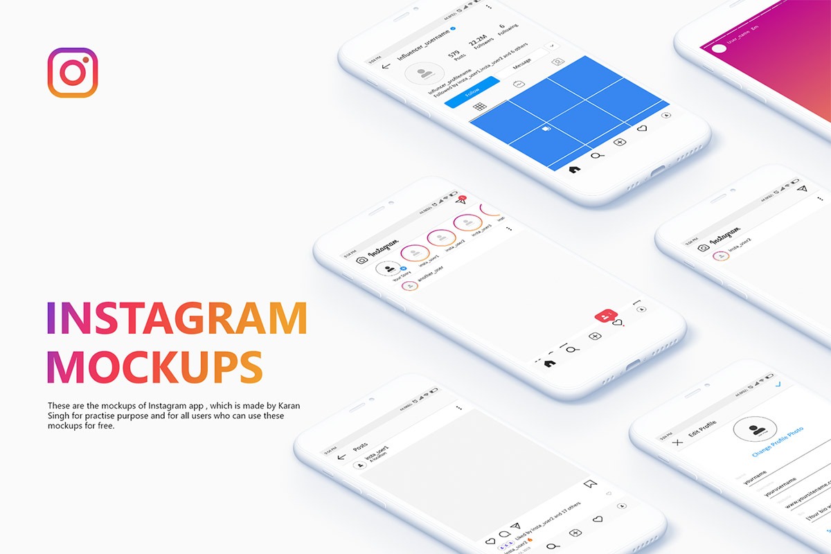 Free Instagram UI Mockups