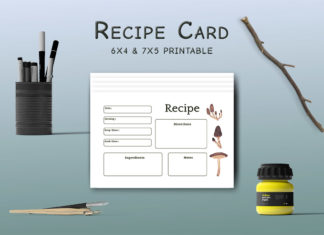 Free Mushroom Recipe Card Template