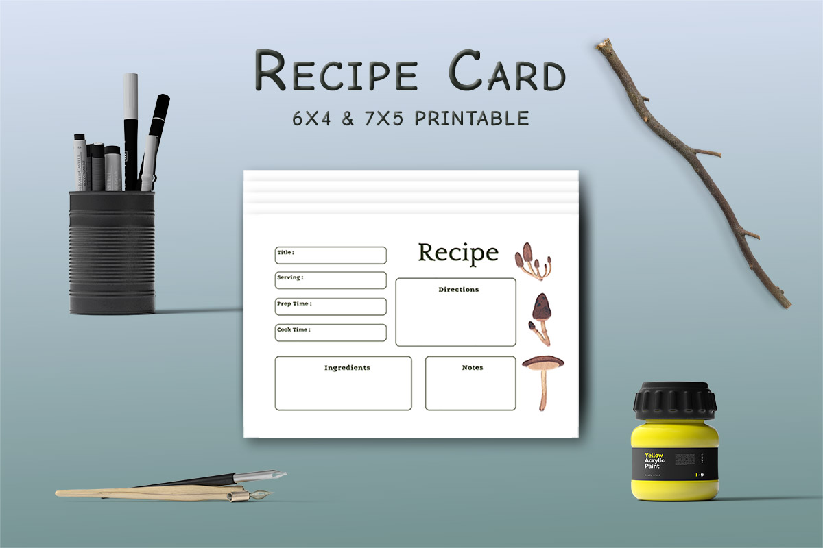 Free Mushroom Recipe Card Template