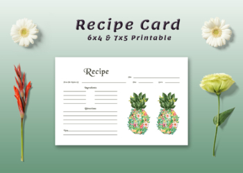 Free Pineapple Recipe Card Template