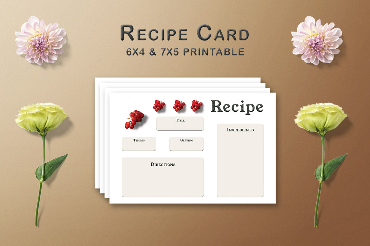 Free Red Grapes Recipe Card Template