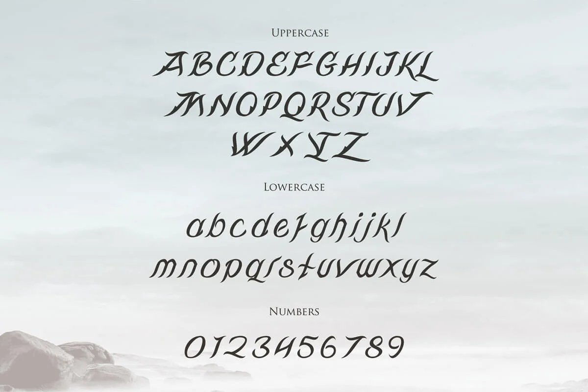 Rivandell Calligraphy Font Preview 2