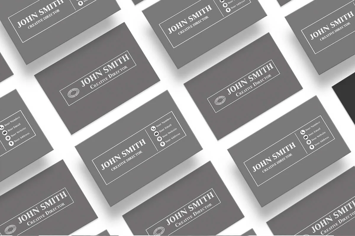 Simple Black Business Card Template V3 Preview 1