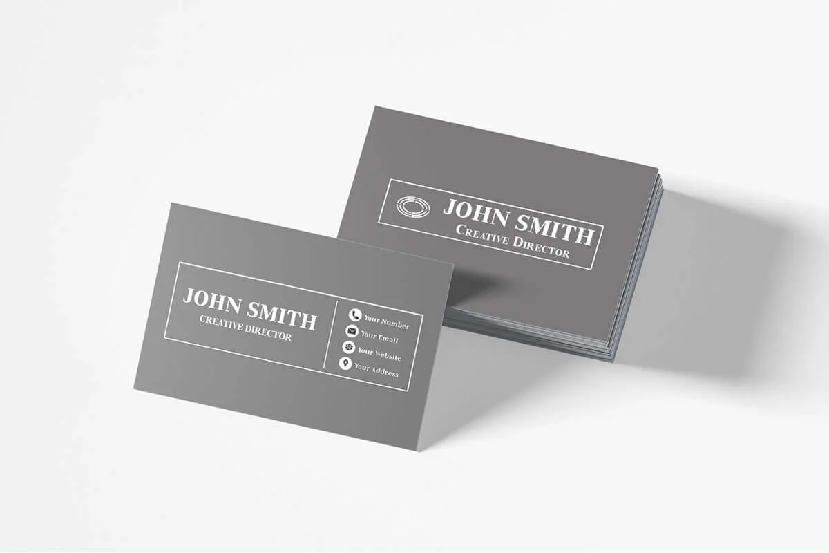 Simple Black Business Card Template V3 Preview 3