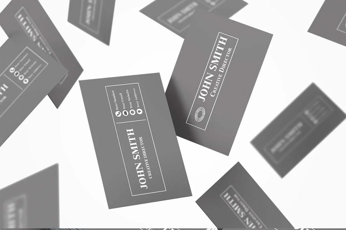 Simple Black Business Card Template V3 Preview 4