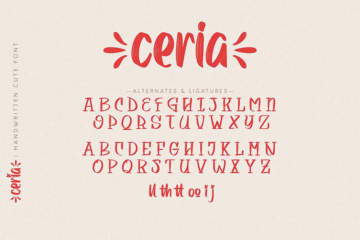 Ceria Handwritten Font Preview 3