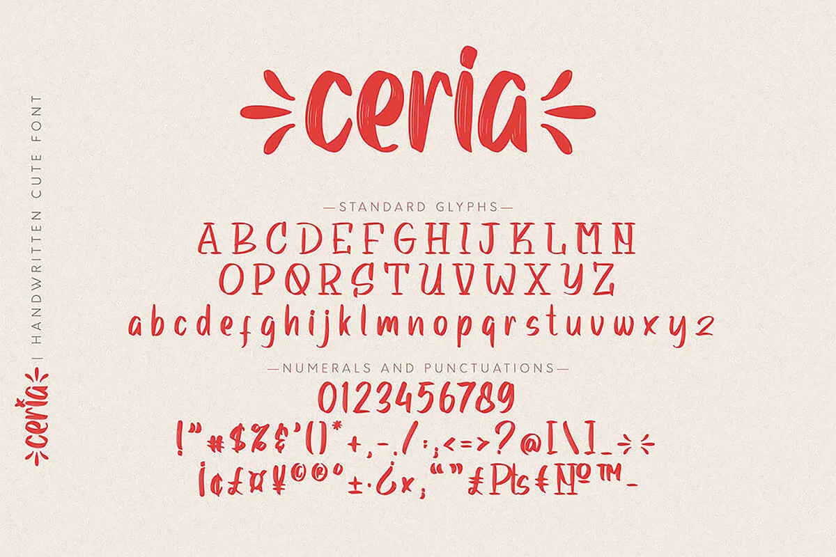 Ceria Handwritten Font Preview 4