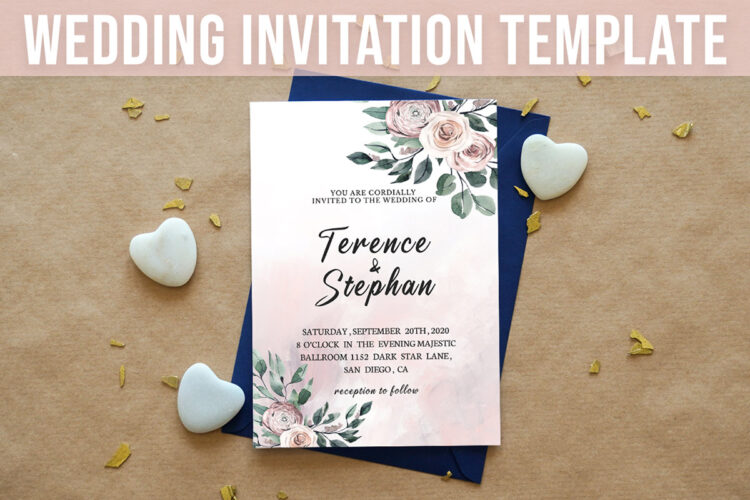 Floral Wedding Invitation Template Feature