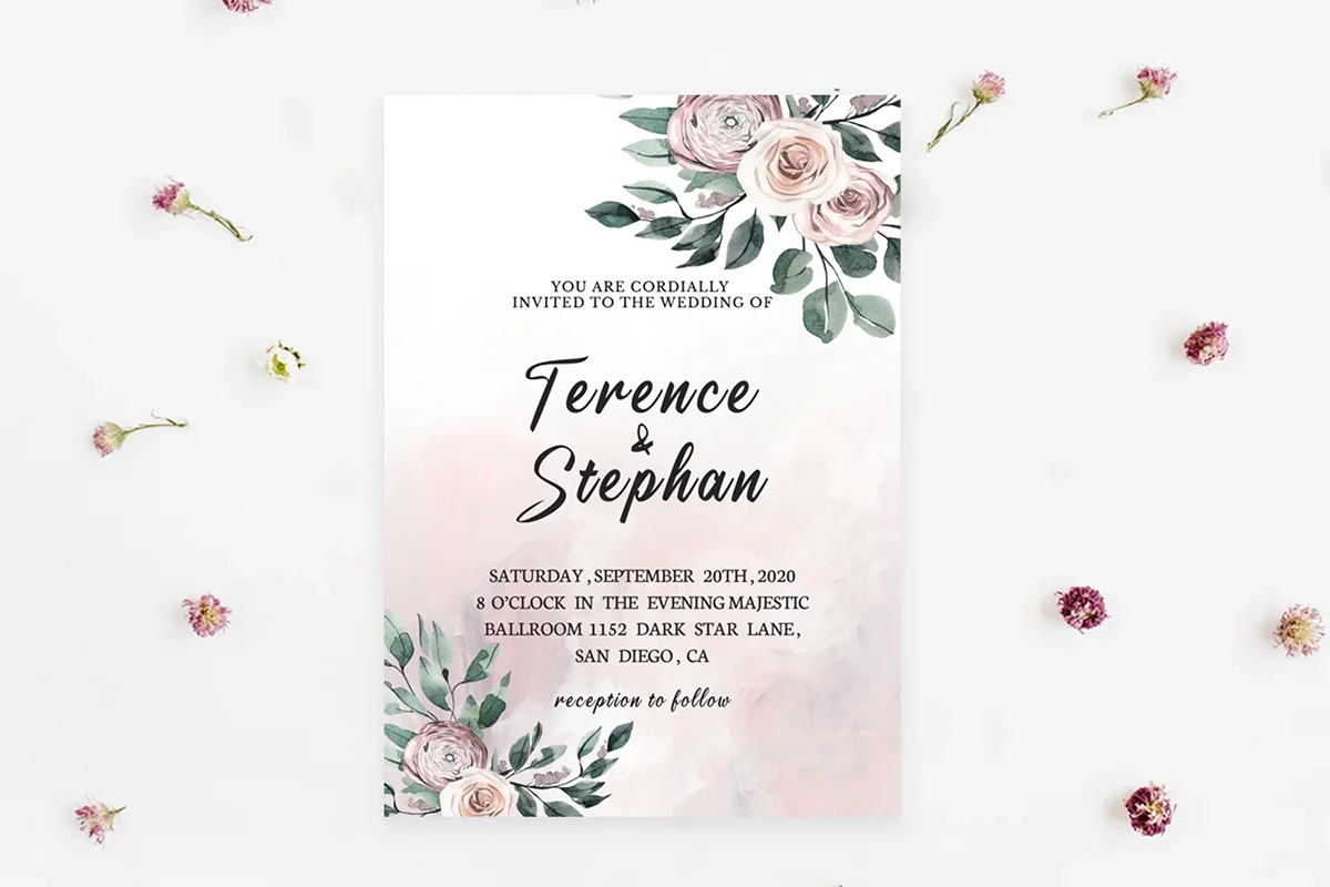 Floral Wedding Invitation Template Preview 2
