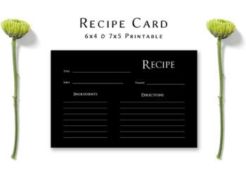 Free Dark Minimal Recipe Card Template V2