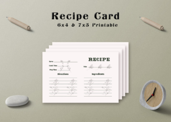 Free Floral Shadow Recipe Card Template