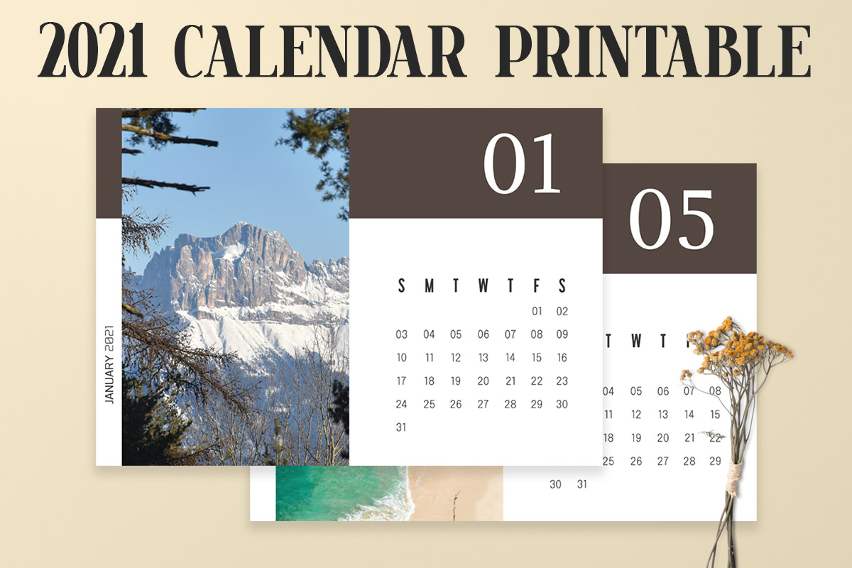 Free Modern Calendar 2021 Printable