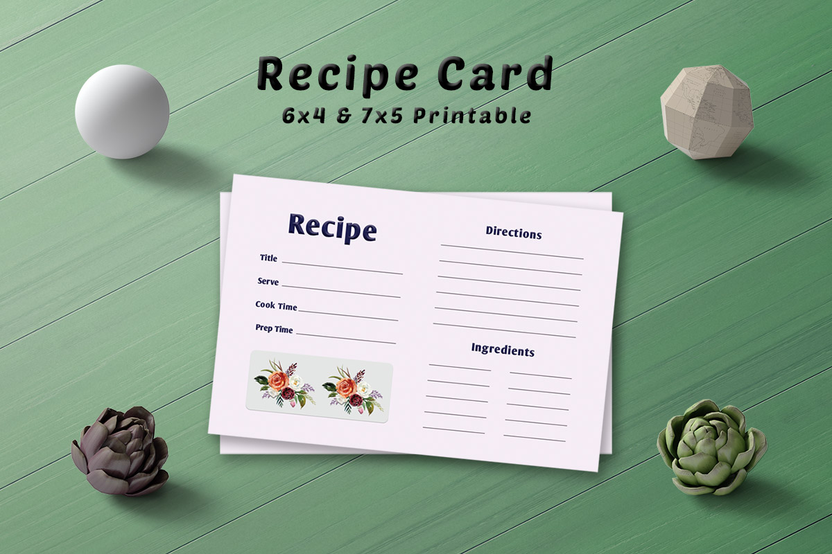 Free Simple Bouquet Recipe Card Template