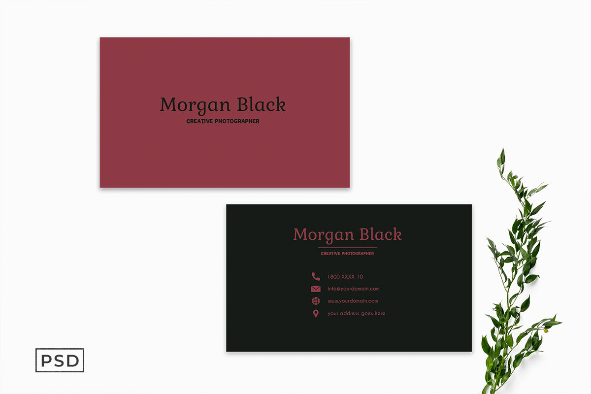 Free Sober Business Card Template Display