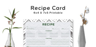Free Stippled Pattern Recipe Card Template