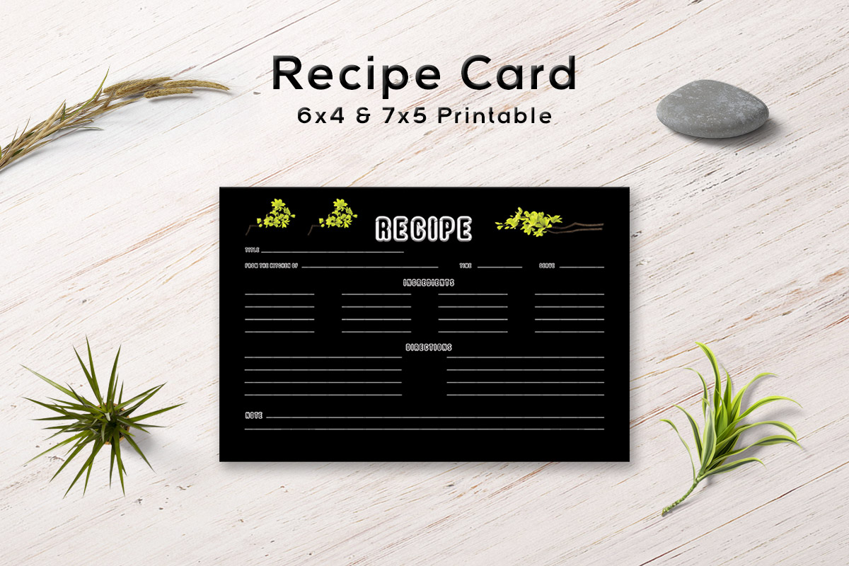 Free Yellow Plants Recipe Card Template