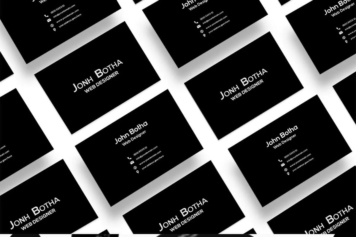 Simple Black Business Card Template V2 Preview 3