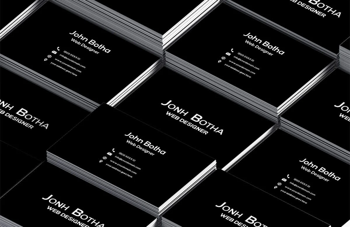 Simple Black Business Card Template V2 Preview 4