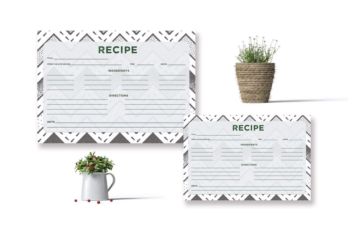 Stippled Pattern Recipe Card Template Preview 1